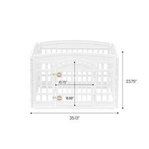 IRIS USA 24” 4 Panel Exercise Pet Playpen with Door, White Cl-604E (586680)