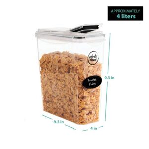 PLASTIC HOUSE Large Cereal Containers Storage Set Dispenser Approx. 4L FITS FULL STANDARD SIZE CEREAL BOX, Airtight Cereal Container Set For Maximum Freshness, BPA-FREE Large Cereal Storage Container