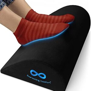 Everlasting Comfort Office Foot Rest for Under Desk – Ergonomic Memory Foam Foot Stool Pillow for Work, Gaming, Computer, Office Cubicle and Home – Footrest Leg Cushion Accessories (Black)