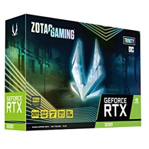 ZOTAC Gaming GeForce RTX 3090 Trinity OC 24GB GDDR6X 384-bit 19.5 Gbps PCIE 4.0 Gaming Graphics Card, IceStorm 2.0 Advanced Cooling, Spectra 2.0 RGB Lighting, ZT-A30900J-10P