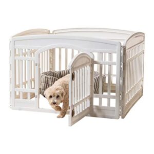 IRIS USA 24” 4 Panel Exercise Pet Playpen with Door, White Cl-604E (586680)