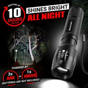 GearLight LED Tactical Flashlight S1000 [2 Pack] – High Lumen, Zoomable, 5 Modes, Water Resistant Light – Camping Accessories, Outdoor Gear, Emergency Flashlights