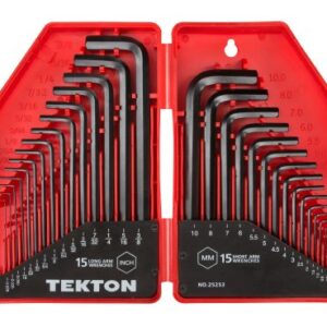 TEKTON Hex Key Wrench Set, 30-Piece (.028-3/8 in., .7-10 mm) | 25253