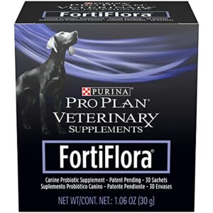 Purina FortiFlora Probiotics for Dogs, Pro Plan Veterinary Supplements Powder Probiotic Dog Supplement ? 30 ct. box