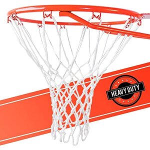 Ultra Sporting Goods Heavy Duty Basketball Net Replacement – All Weather Anti Whip, Fits Standard Indoor or Outdoor Rims – White, 12 Loops