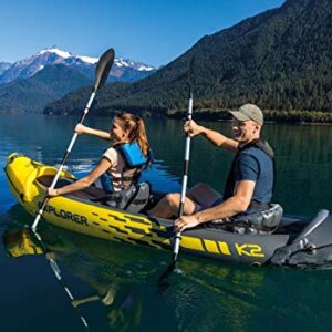 Intex Explorer K2 Kayak, 2-Person Inflatable Kayak Set with Aluminum Oars and High Output Air Pump