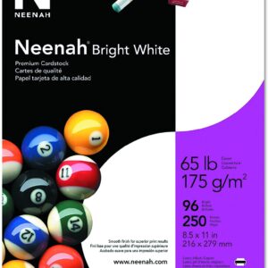Neenah Premium Cardstock, 8.5″ x 11″ Bright White, 250 Sheets