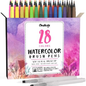Chalkola Watercolor Brush Pens – Set of 28 Colors