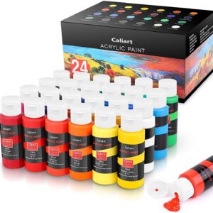 Acrylic Paint Set, Caliart 24 Colors (59ml, 2oz)