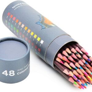 48 Professional Oil Based Colored Pencils for Artist Including Skin Tone Color Pencils