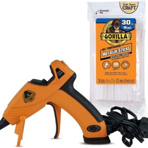 Gorilla Dual Temp Mini Hot Glue Gun Kit with 30 Hot Glue Sticks