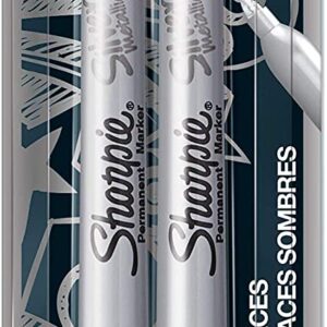 Sharpie 39108PP Metallic Permanent Markers, Fine Point, Silver,