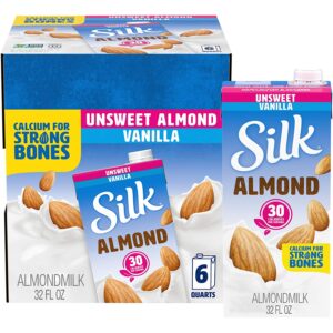 Almond Milk, Unsweetened Vanilla, 32 Fluid Ounce (Pack of 6)