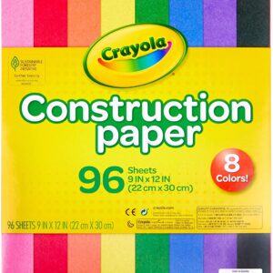 Crayola Construction Paper 9″ x 12″ Pad, 8 Classic Colors (96 Sheets)