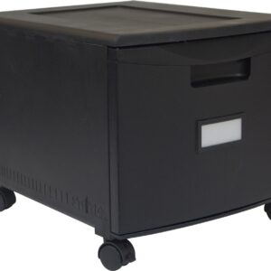 Storex One Drawer Mini File Cabinet with Lock & Casters